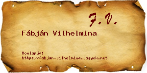 Fábján Vilhelmina névjegykártya